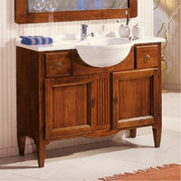 Mobile bagno 108 cm in legno lavabo 2 cassetti 2 porte e specchio - Mobili 2G