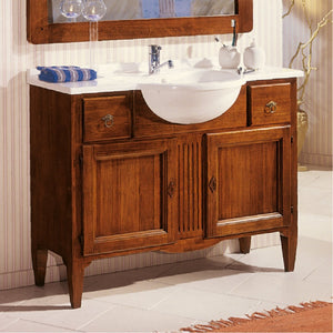 Mobile bagno 108 cm in legno lavabo 2 cassetti 2 porte e specchio - Mobili 2G