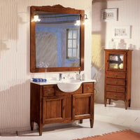 Mobile bagno 108 cm in legno lavabo 2 cassetti 2 porte e specchio - Mobili 2G