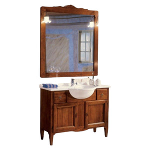 Mobile bagno 108 cm in legno lavabo 2 cassetti 2 porte e specchio - Mobili 2G