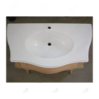 Mobile bagno 3 cassetti bombato con lavello legno grezzo 108x55x82 - Mobili 2G