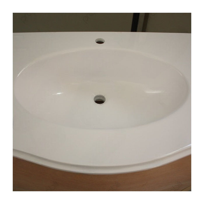 Mobile bagno 3 cassetti bombato con lavello legno grezzo 108x55x82 - Mobili 2G