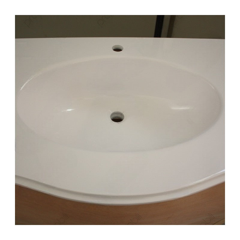 Mobile bagno 3 cassetti bombato con lavello legno grezzo 108x55x82 - Mobili 2G