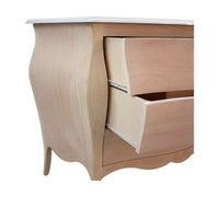 Mobile bagno 3 cassetti bombato con lavello legno grezzo 108x55x82 - Mobili 2G