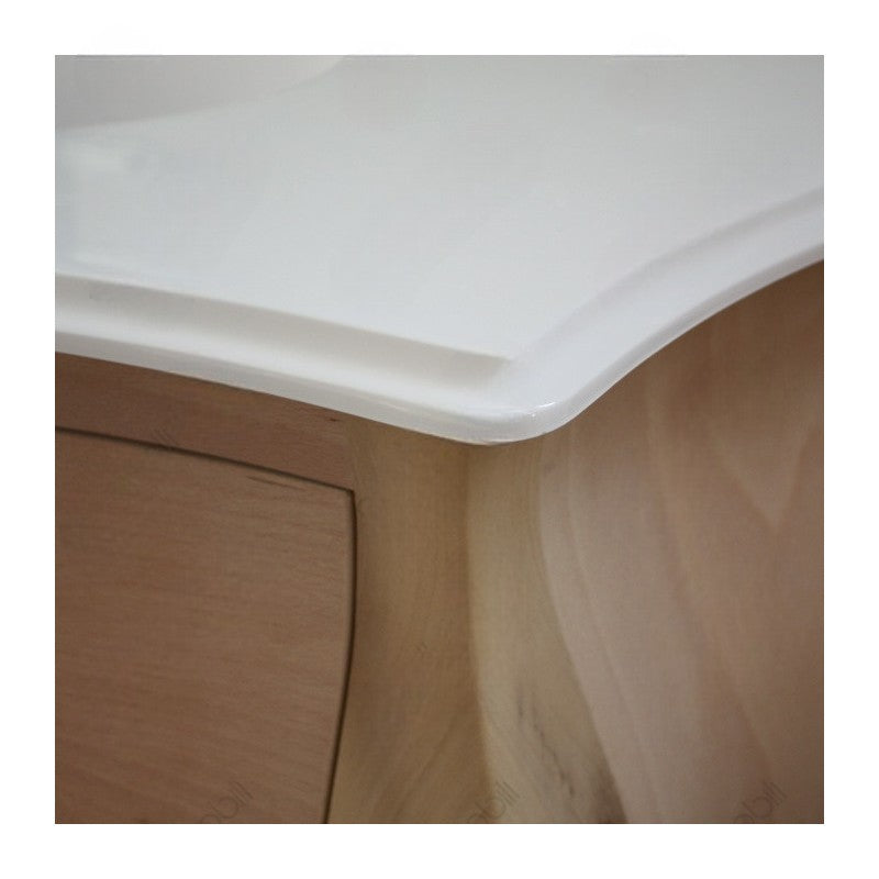 Mobile bagno 3 cassetti bombato con lavello legno grezzo 108x55x82 - Mobili 2G