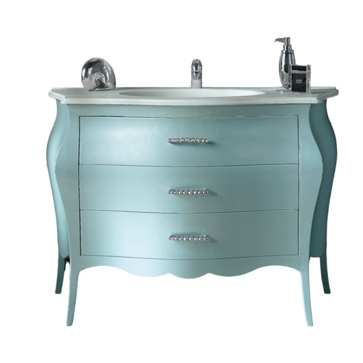 Mobile bagno 3 cassetti laccato acqua marina madreperla misura l.118 p.55 h.82