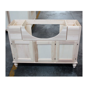 Mobile bagno 3 porte 2 cassetti con lavello legno grezzo 111x36x80 - Mobili 2G