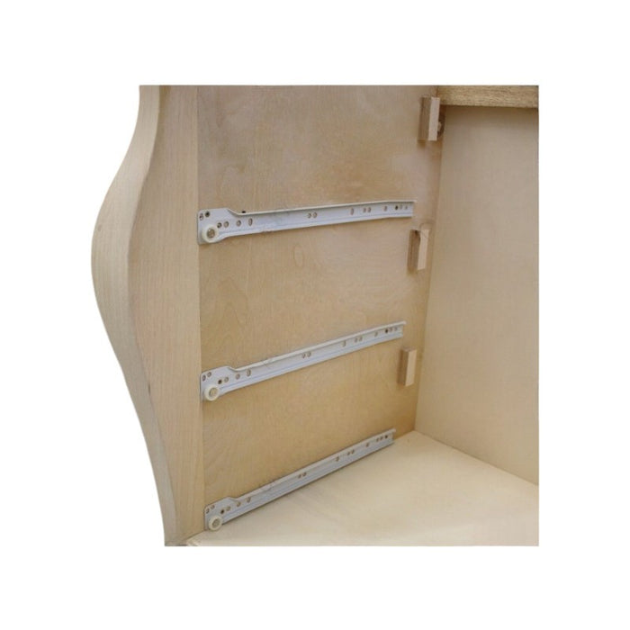 Mobile bagno 6 cassetti bombato con doppio lavello legno grezzo 162x58x83 - Mobili 2G