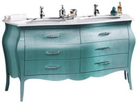 Mobile bagno con doppio lavabo - verde madreperlato 162x58x83