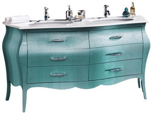 Mobile bagno con doppio lavabo - verde madreperlato 162x58x83