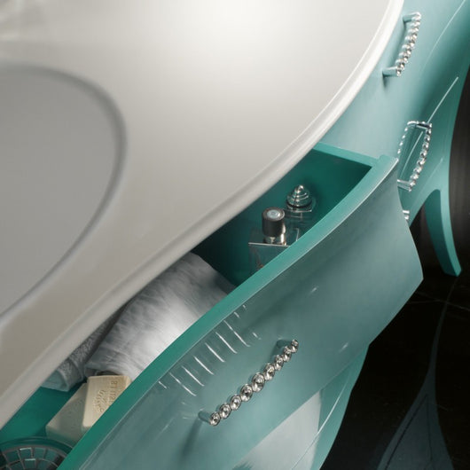 Mobile bagno con doppio lavabo - verde madreperlato 162x58x83