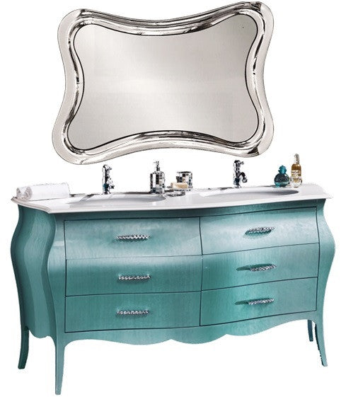 Mobile bagno con doppio lavabo - verde madreperlato 162x58x83