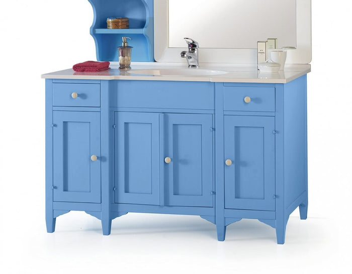 Mobile bagno in legno - vetrinetta - mineralmarmo - cornice