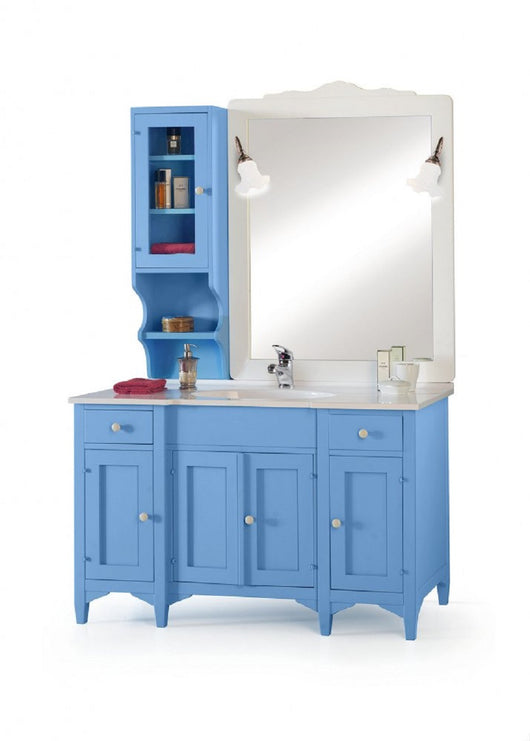 Mobile bagno in legno - vetrinetta - mineralmarmo - cornice