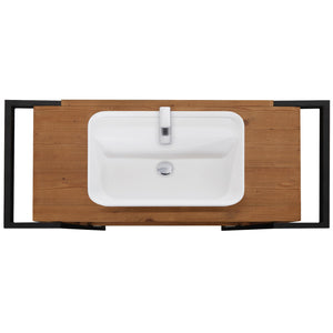 Mobile bagno industrial cortina in legno massello di abete 120x56x83