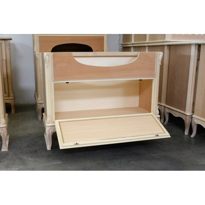 Mobile bagno provenzale in legno grezzo l.111 p.61 h.85 - Mobili 2G