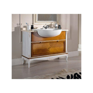 Mobile bagno provenzale in legno lavabo e piano in marmo l.111 p.61 h.85 - Mobili 2G
