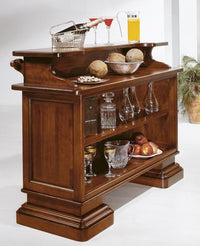 Mobile bar arte povera legno di pioppo tinta noce 131x47x103 - Mobili 2G