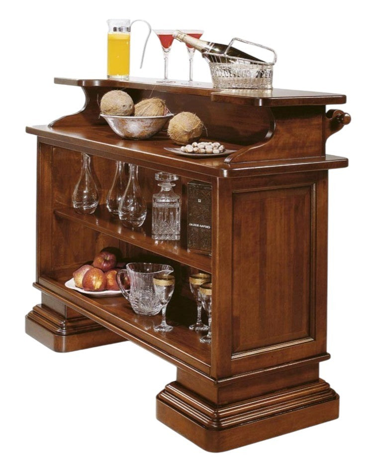 Mobile bar arte povera legno di pioppo tinta noce 131x47x103 - Mobili 2G