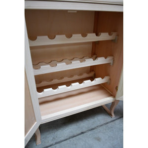 Mobile bar bottigliera classica in legno grezzo l.70 p.43 h.150 - Mobili 2G