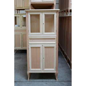 Mobile bar bottigliera classica in legno grezzo l.70 p.43 h.150 - Mobili 2G