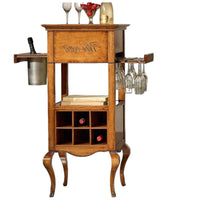 Mobile bar classico legno portabottiglie 48x48x110