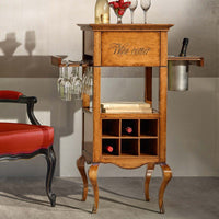 Mobile bar classico legno portabottiglie 48x48x110