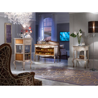 Mobile bar legno portabottiglie shabby 120x35x82