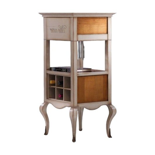 Mobile bar legno portabottiglie shabby 48x48x110
