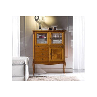 Mobile bar vetrina classica in legno finitura bassano l.111 p.44 h.145 - Mobili 2G