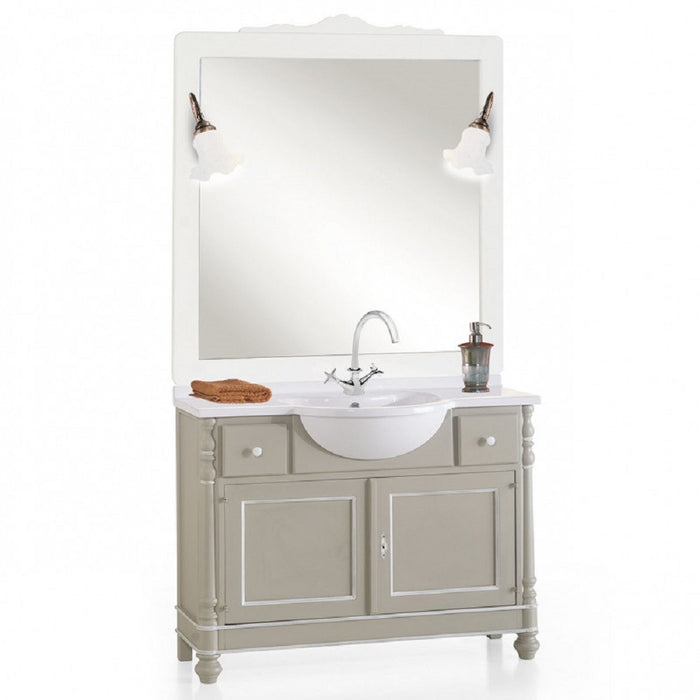 Mobile in legno bagno 2 porte e 2 cassetti tortora