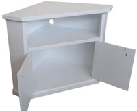 Mobile porta tv angolo 2 ante legno shabby bianco 72x63x80 - Mobili 2G