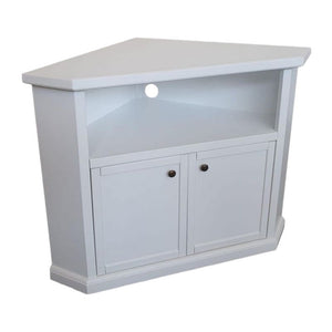Mobile porta tv angolo 2 ante legno shabby bianco 72x63x80 - Mobili 2G