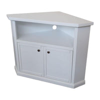 Mobile porta tv angolo 2 ante legno shabby bianco 72x63x80 - Mobili 2G