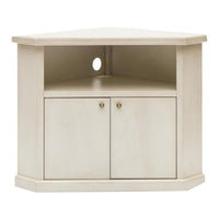 Mobile porta tv angolo 2 ante legno shabby bianco anticato 72x63x80 - Mobili 2G