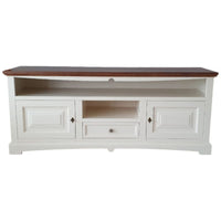 Mobile porta tv goccia bicolore legno bianco noce 170x46x69 - Mobili 2G