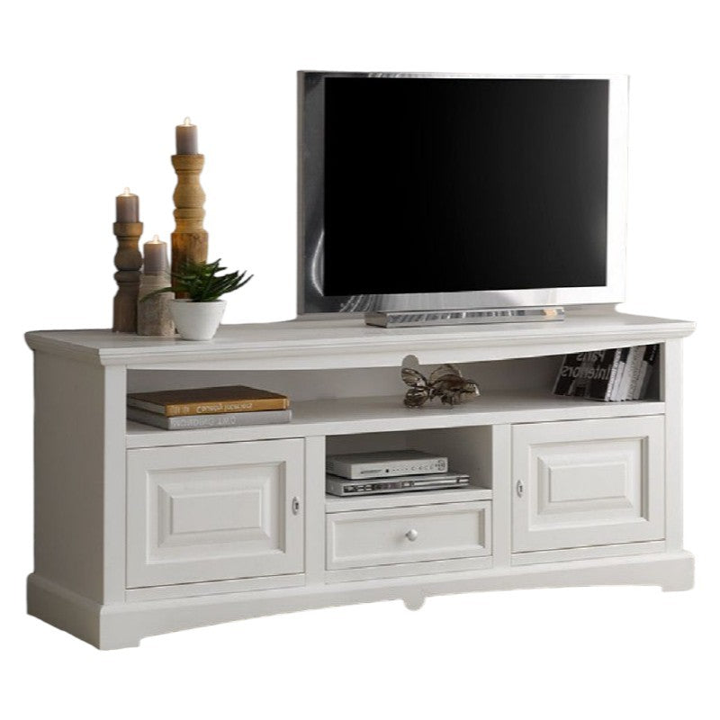 Mobile porta tv goccia classico legno bianco 170x46x69 - Mobili 2G