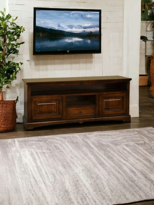 Mobile porta tv goccia classico legno tinta noce 170x46x69 - Mobili 2G