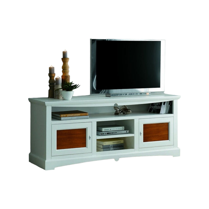 Mobile porta tv goccia l.170 p.46 h.69 legno,bianco e noce