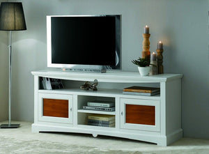 Mobile porta tv goccia l.170 p.46 h.69 legno,bianco e noce