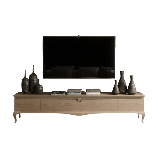 Mobile porta tv in legno 5 cassetti in frassino l.247 p.50 h.52