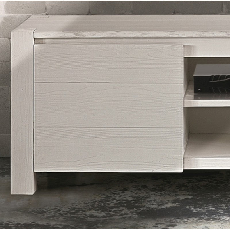 Mobile porta tv in legno abete bianco spazzolato 165x45 h.55 (649) - Mobili 2G