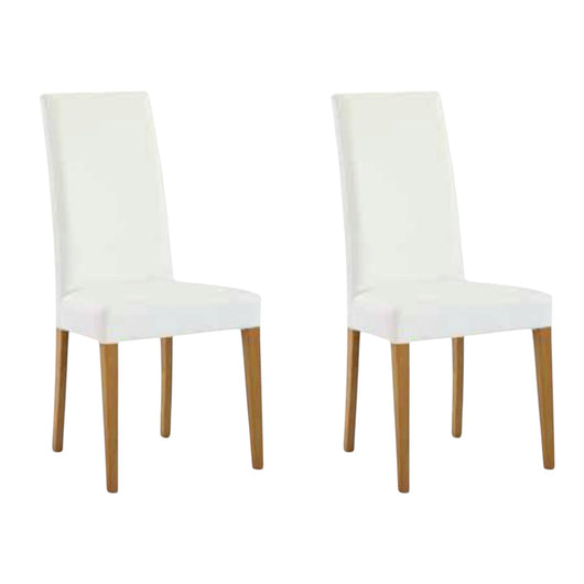 Set 2 sedie moderne legno ecopelle imbottita bianco (615) - Mobili 2G