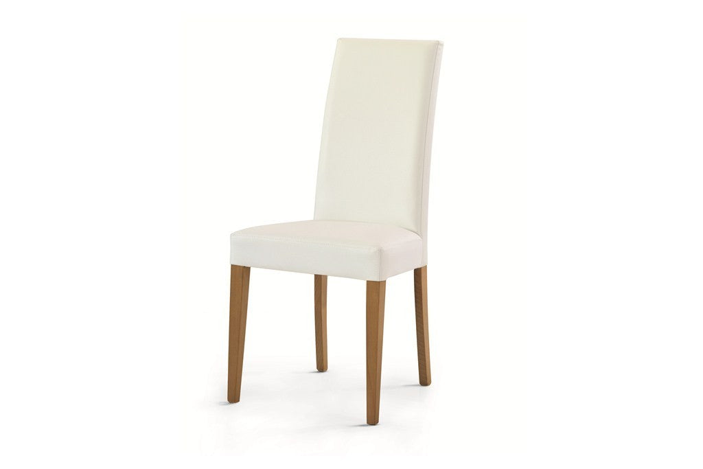 Set 2 sedie moderne legno ecopelle imbottita bianco (615) - Mobili 2G