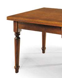 Tavolo allungabile gambe tornite in legno arte povera cm 160x85