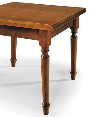 Tavolo allungabile gambe tornite in legno arte povera cm 160x85