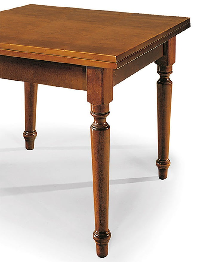 Tavolo allungabile gambe tornite in legno arte povera cm 160x85