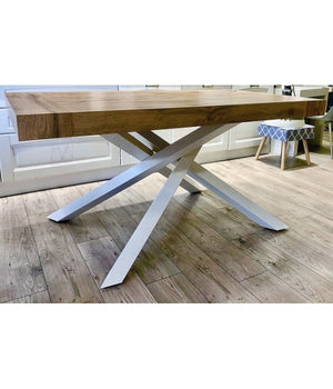 Tavolo con 2 allunghe, finitura rovere nodato - Mobili 2G