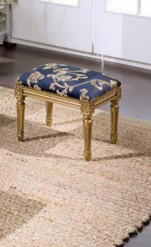 Panca imbottita in legno intagliato con fregi oro - Mobili 2G