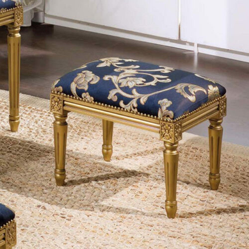 Panca imbottita in legno intagliato con fregi oro - Mobili 2G